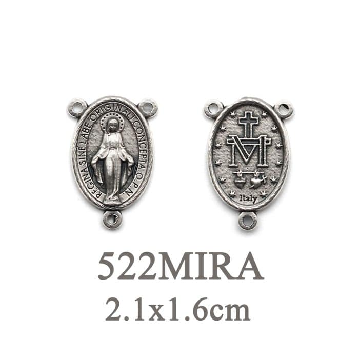 DIY三通-圣母显灵-锌合金-2.1cm Catholic religious art