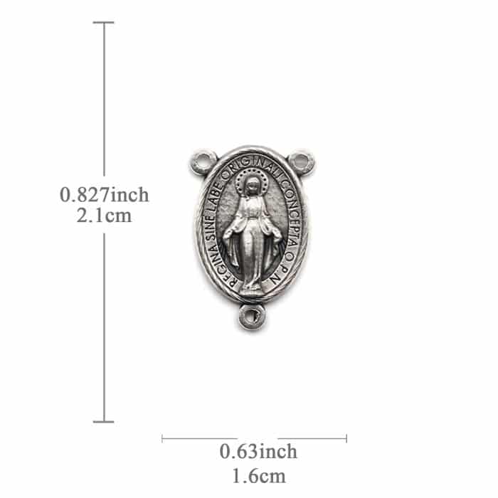 DIY三通-圣母显灵-锌合金-2.1cm Catholic religious art