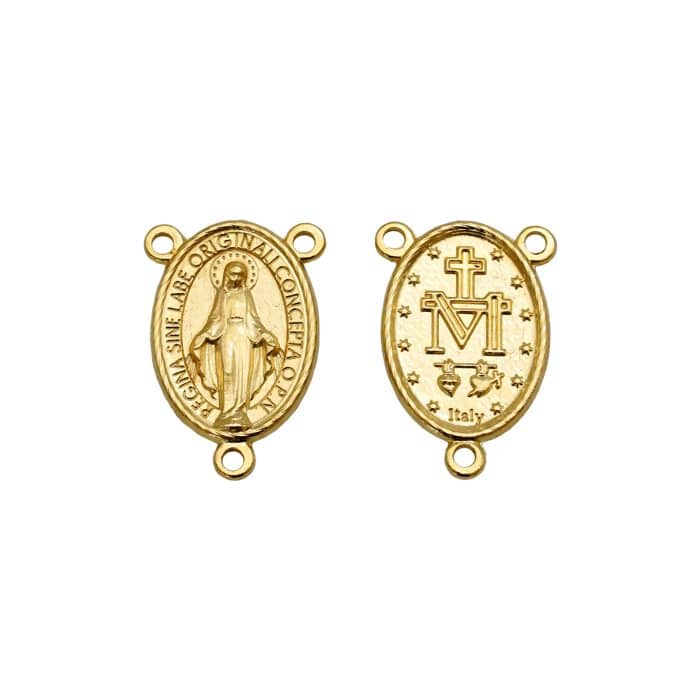 DIY三通-圣母显灵-锌合金-金色-2.1cm Catholic religious art