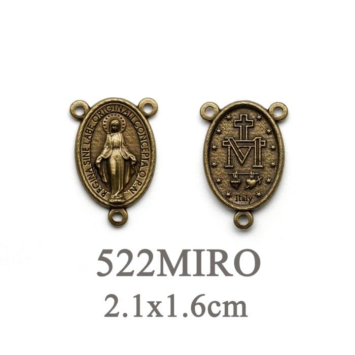 DIY三通-圣母显灵-锌合金-铜色-2.1cm Catholic religious art