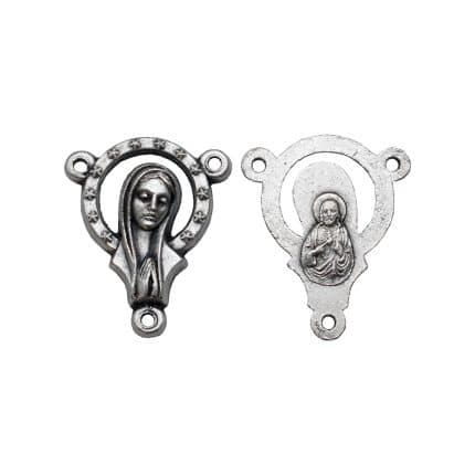 DIY三通-圣母合掌祈祷-锌合金-镂空-1.7cm