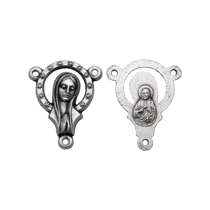 DIY三通-圣母合掌祈祷-锌合金-镂空-1.7cm Catholic religious art