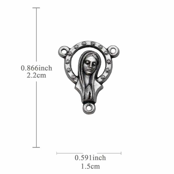 DIY三通-圣母合掌祈祷-锌合金-镂空-1.7cm Catholic religious art