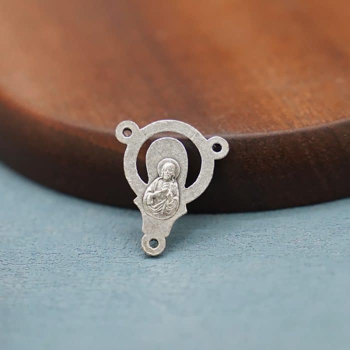 DIY三通-圣母合掌祈祷-锌合金-镂空-1.7cm Catholic religious art