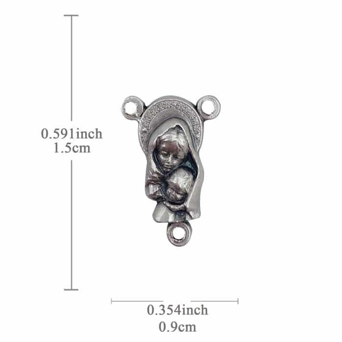 DIY三通-圣母抱耶稣-锌合金-1.5cm Catholic religious art