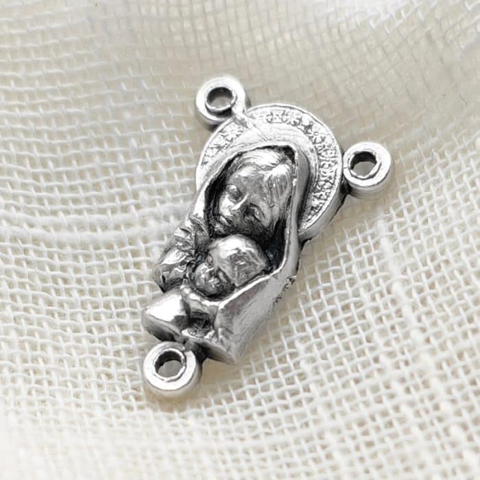 DIY三通-圣母抱耶稣-锌合金-1.5cm Catholic religious art