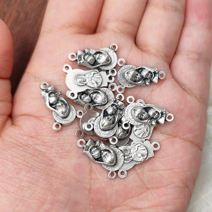 DIY三通-圣母抱耶稣-锌合金-1.5cm Catholic religious art