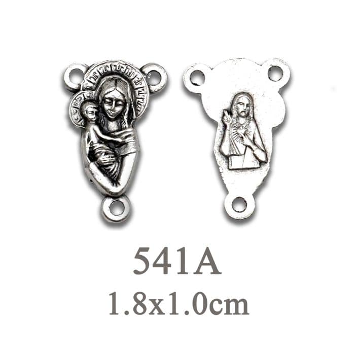 DIY三通-圣母抱耶稣+耶稣圣心-锌合金-1.8cm Catholic religious art