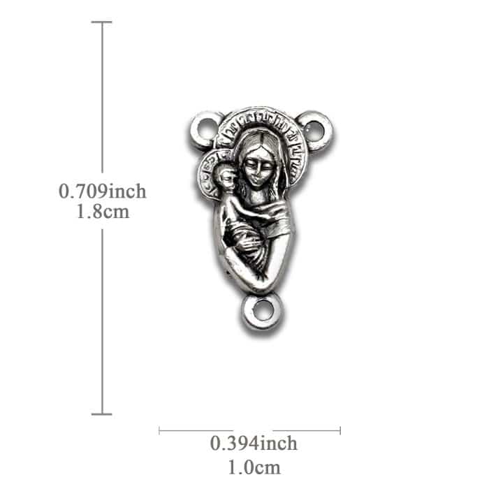 DIY三通-圣母抱耶稣+耶稣圣心-锌合金-1.8cm Catholic religious art