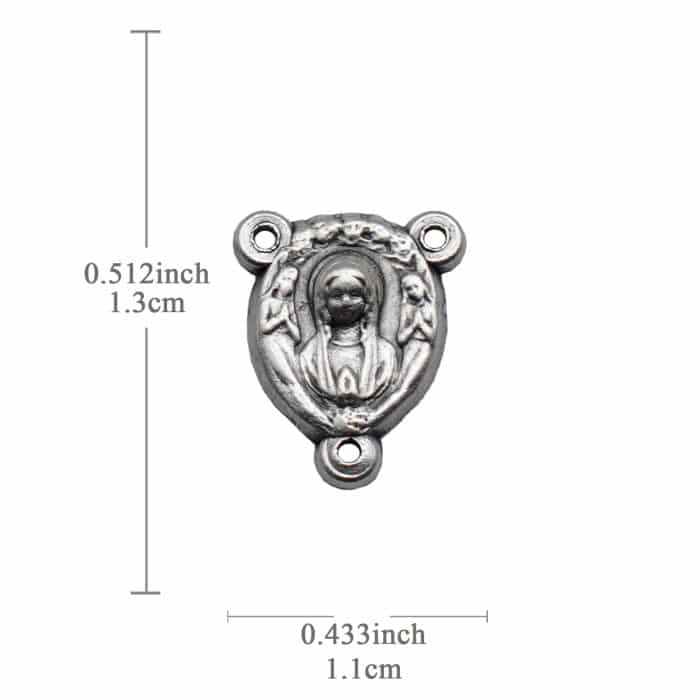 DIY三通-圣母合掌祈祷+耶稣圣心-锌合金-0.8cm Catholic religious art