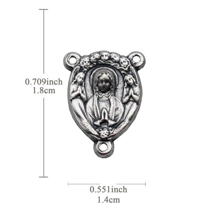 DIY三通-圣母+耶稣圣心-锌合金-1.3cm Catholic religious art