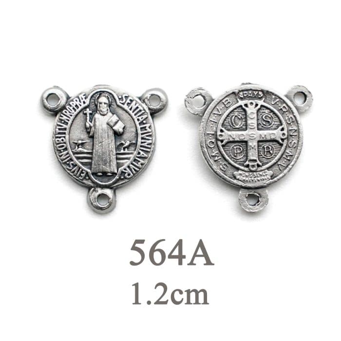 DIY三通-圣本笃-锌合金-1.2cm Catholic religious art