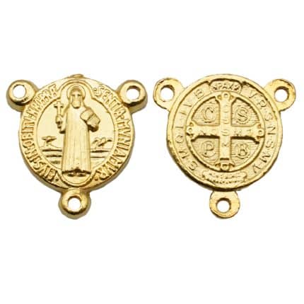 DIY三通-圣本笃-锌合金-金色-1.2cm