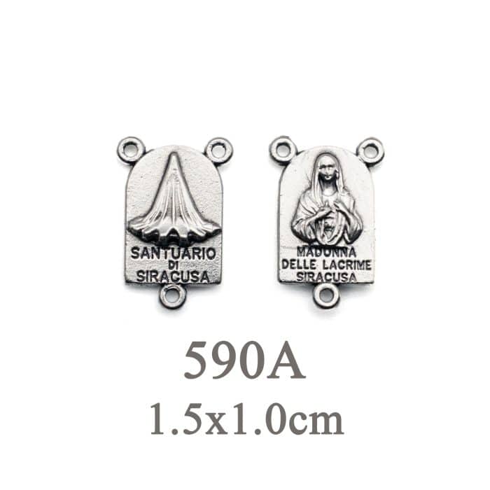 DIY三通-锡拉库萨圣母+大殿-锌合金-1.5cm Catholic religious art