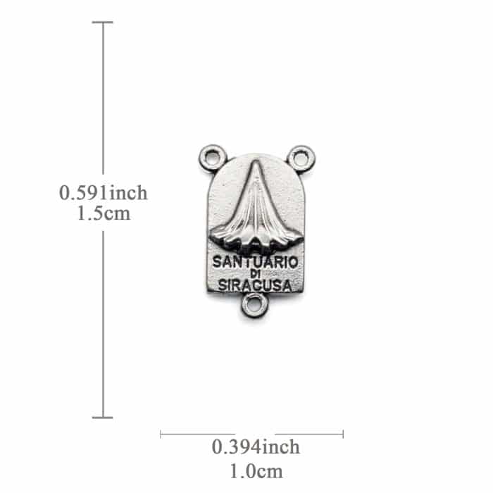 DIY三通-锡拉库萨圣母+大殿-锌合金-1.5cm Catholic religious art