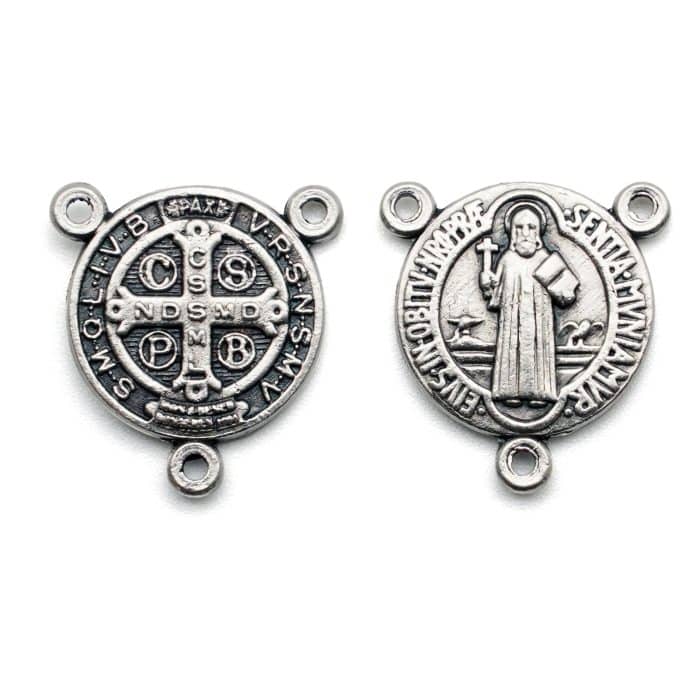 DIY三通-圣本笃-锌合金-1.5cm Catholic religious art