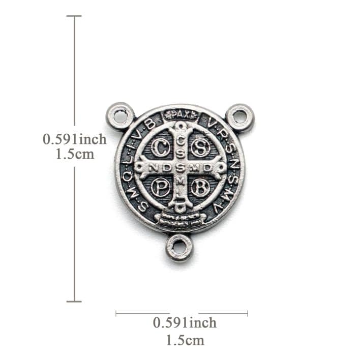 DIY三通-圣本笃-锌合金-1.5cm Catholic religious art