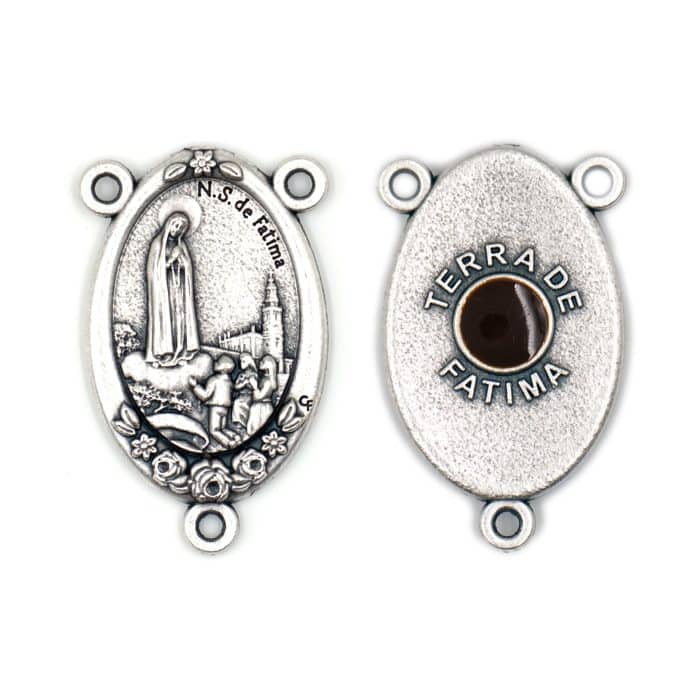 DIY三通-法蒂玛圣母+圣土-锌合金-3cm（大三通） Catholic religious art