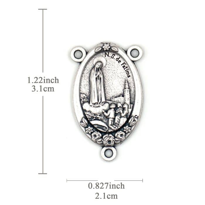 DIY三通-法蒂玛圣母+圣土-锌合金-3cm（大三通） Catholic religious art