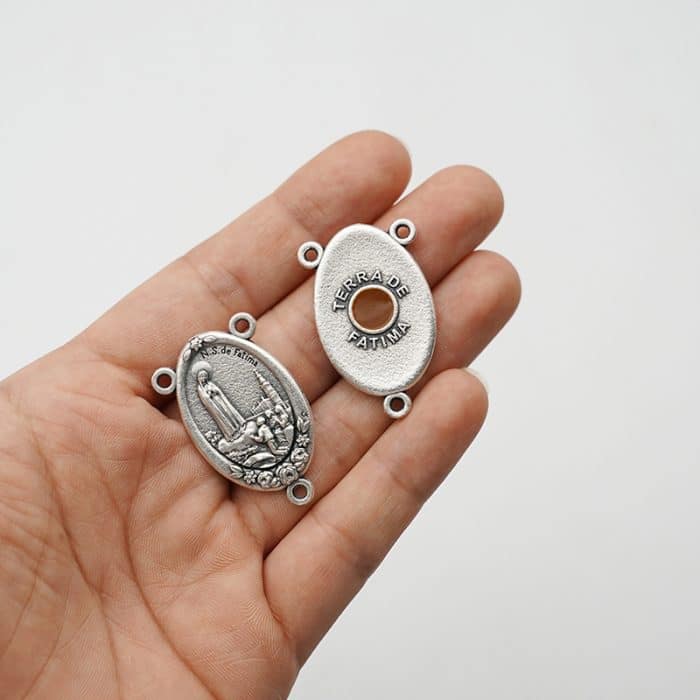 DIY三通-法蒂玛圣母+圣土-锌合金-3cm（大三通） Catholic religious art