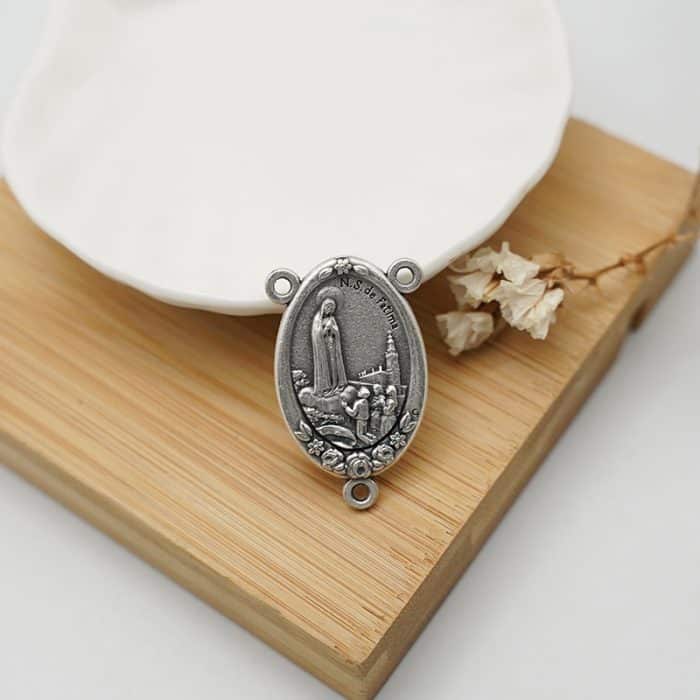 DIY三通-法蒂玛圣母+圣土-锌合金-3cm（大三通） Catholic religious art