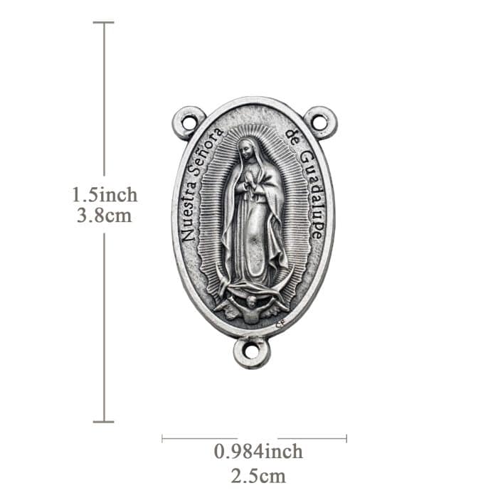 DIY三通-瓜达卢佩+上主慈悲-锌合金-4cm Catholic religious art