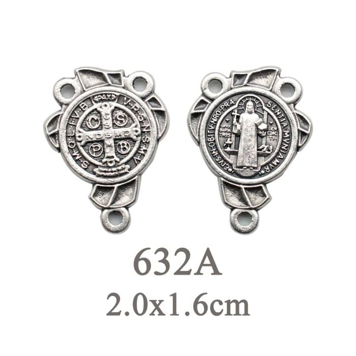 DIY三通-圣本笃-锌合金-2.0cm Catholic religious art