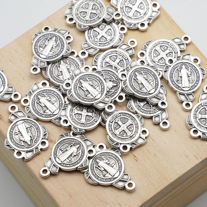 DIY三通-圣本笃-锌合金-2.0cm Catholic religious art