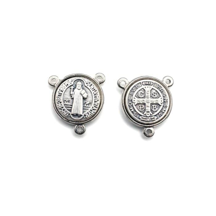 DIY三通-圣本笃-锌合金-1.6cm Catholic religious art