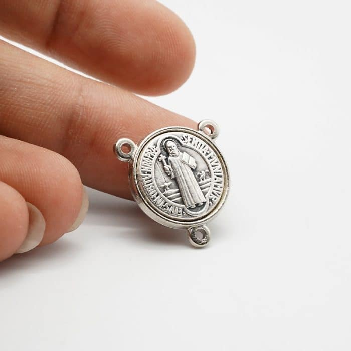 DIY三通-圣本笃-锌合金-1.6cm Catholic religious art