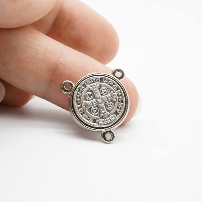 DIY三通-圣本笃-锌合金-1.6cm Catholic religious art