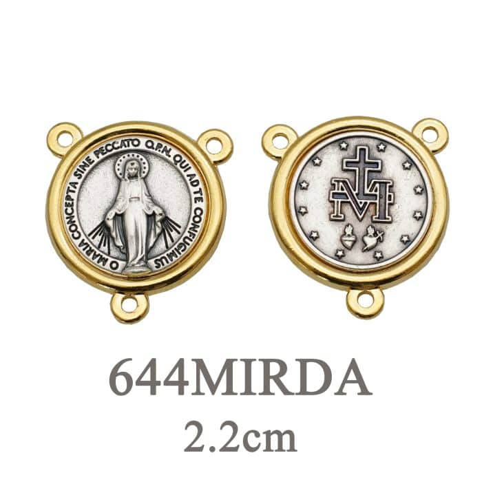 DIY三通-显灵圣母-锌合金-双色-2.2cm Catholic religious art