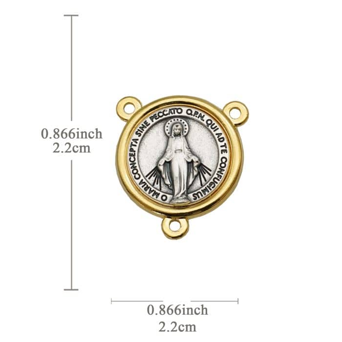 DIY三通-显灵圣母-锌合金-双色-2.2cm Catholic religious art