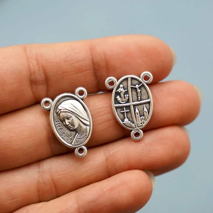 DIY三通-默主哥耶-锌合金-1.6x1.2cm Catholic religious art