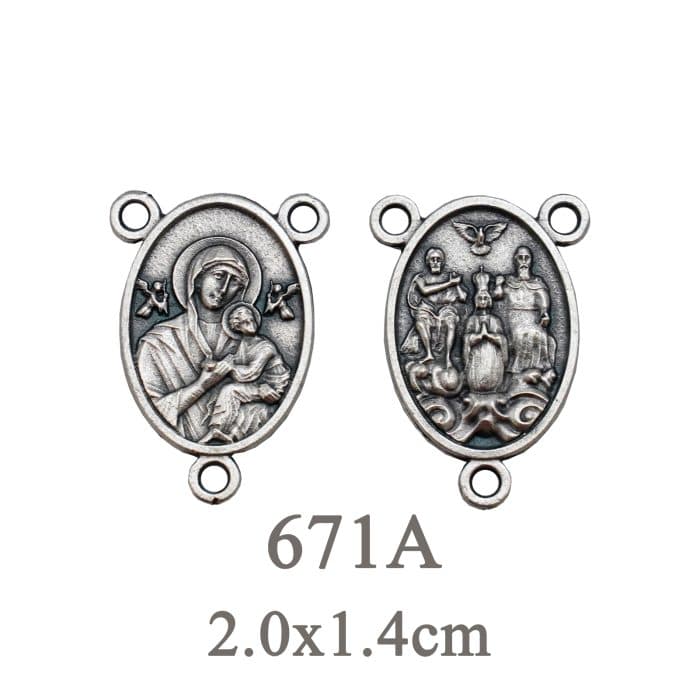 DIY三通-永援+圣三-锌合金-1.9cm Catholic religious art