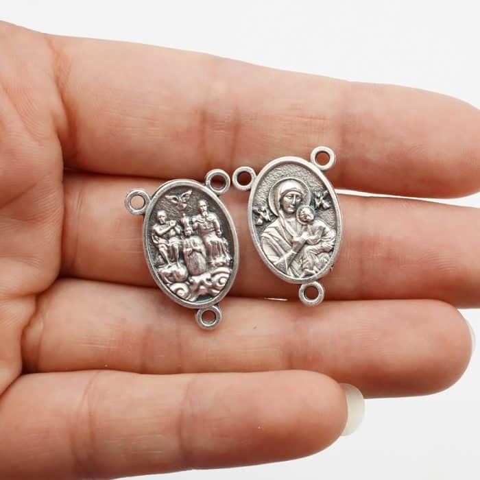 DIY三通-永援+圣三-锌合金-1.9cm Catholic religious art