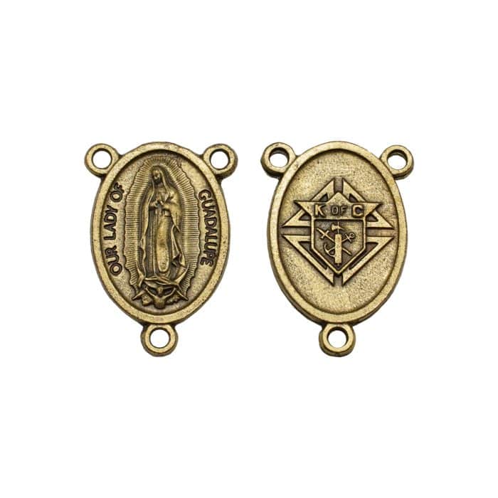 DIY三通-瓜达卢佩圣母-锌合金-古铜色-2.2cm Catholic religious art