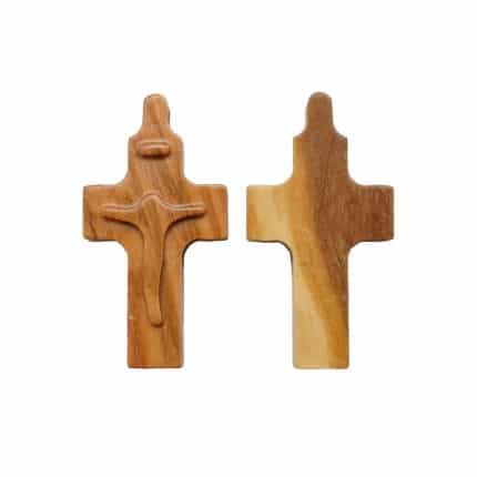 DIY十字架-橄榄木+圣尸浮雕-3.1cm