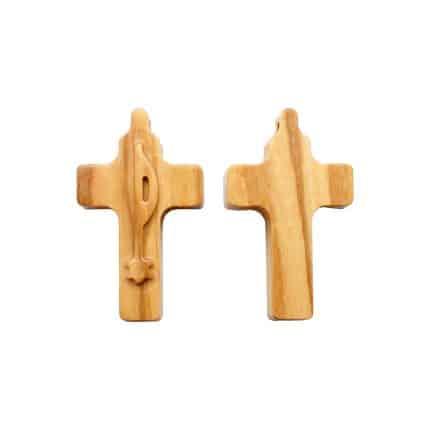 DIY十字架-PPX和平符号-橄榄木-3cm