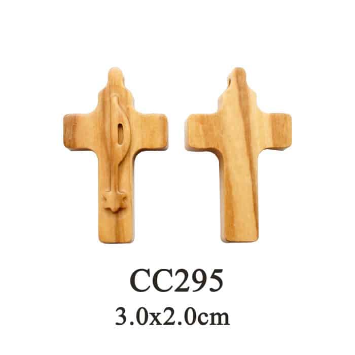DIY十字架-PPX和平符号-橄榄木-3cm Catholic religious art