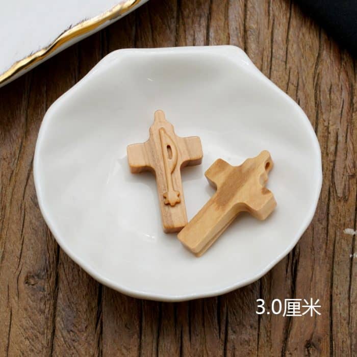 DIY十字架-PPX和平符号-橄榄木-3cm Catholic religious art