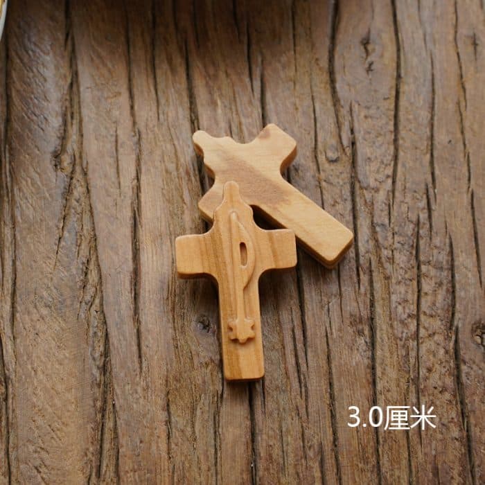 DIY十字架-PPX和平符号-橄榄木-3cm Catholic religious art