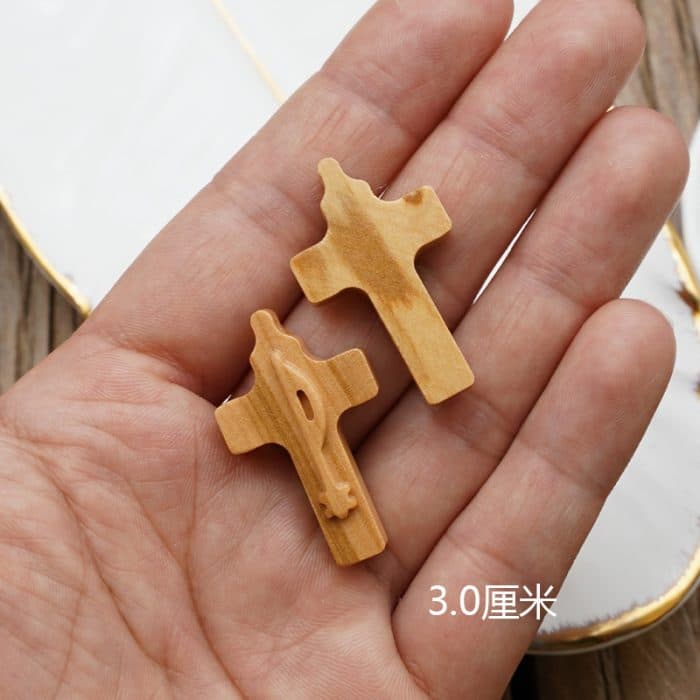 DIY十字架-PPX和平符号-橄榄木-3cm Catholic religious art