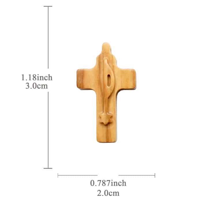 DIY十字架-PPX和平符号-橄榄木-3cm Catholic religious art