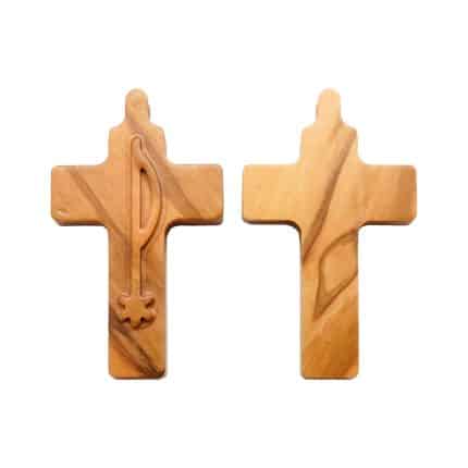 DIY十字架-PX和平符号+橄榄木-4.5cm