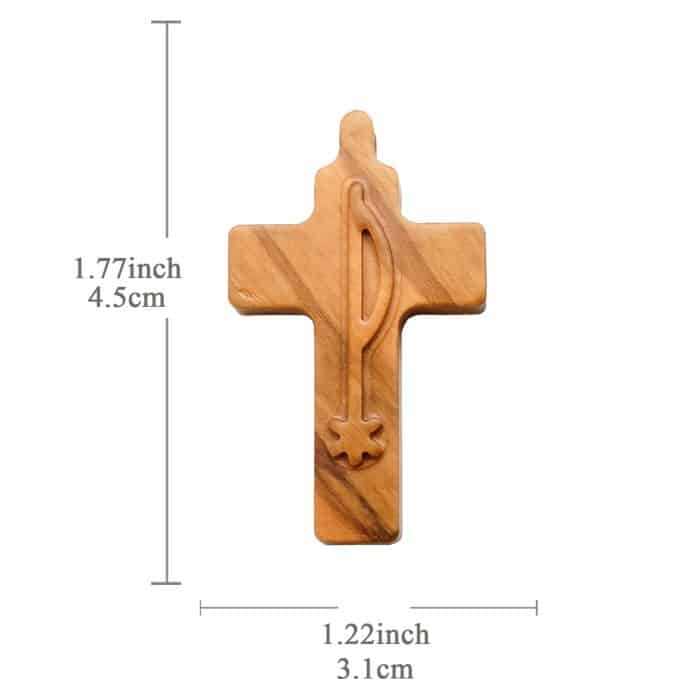 DIY十字架-PX和平符号+橄榄木-4.5cm Catholic religious art