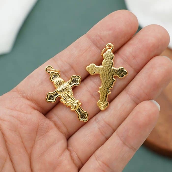 DIY十字架-初领圣体-锌合金-金色-2.9cm Catholic religious art