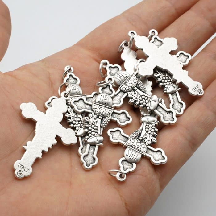 DIY十字架-圣体圣事-锌合金-3.7cm Catholic religious art