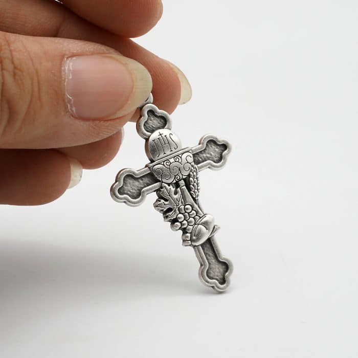DIY十字架-圣体圣事-锌合金-3.7cm Catholic religious art