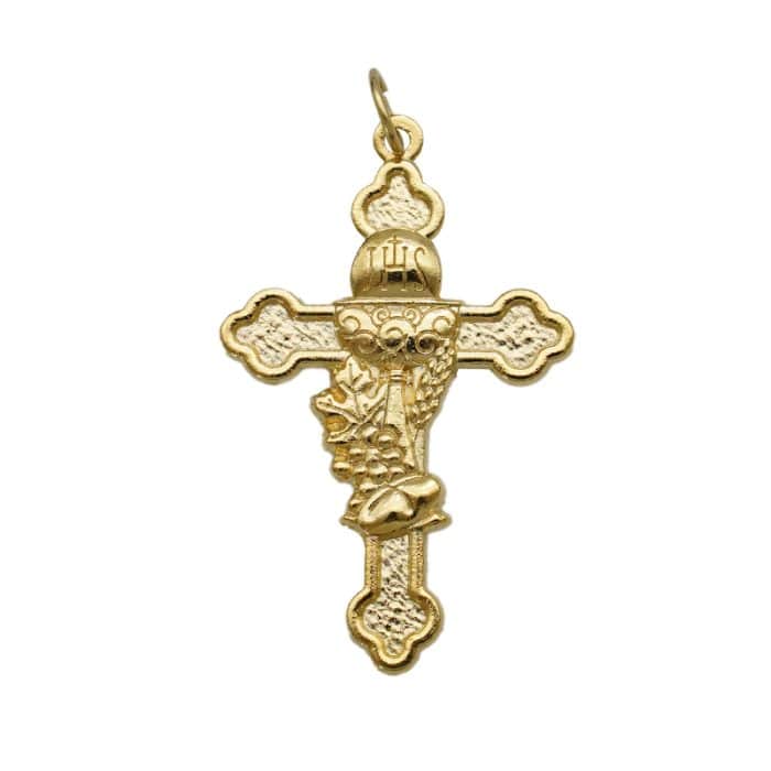 DIY十字架-圣体-锌合金-金色-3.7cm Catholic religious art